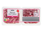 FUMADINHO Bacon em Cubos com Nutri-Score D e informações nutricionais.