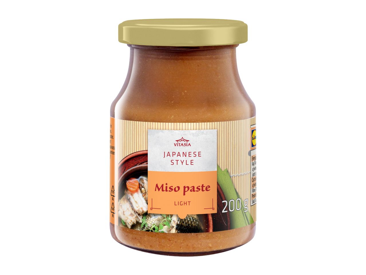 Japanese style light miso paste in a glass jar, 200g.