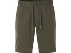 Olive green men's drawstring shorts.