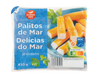 Pacote de 450g de Palitos de Mar Delícias do Mar da Ocean Sea, com 30 unidades.