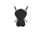 Black kayak seat with straps.