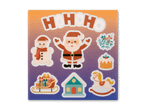 Weihnachts-Stickerbogen mit Weihnachtsmann, Schneemann, Schlitten und Hohoho-Schriftzug