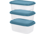 SILVERCREST® Food Storage Container Set with three clear containers and blue lids