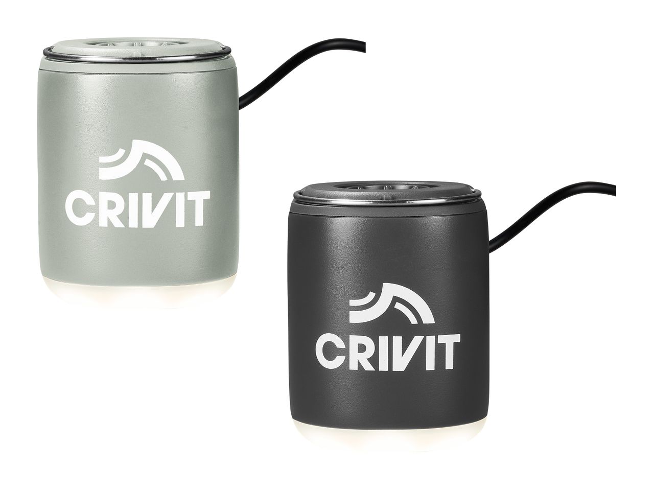 Dva Crivit avtomobilska difuzorja v sivi in temno sivi barvi.