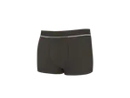 Donkergrijze herenboxershort met een witte streep op de tailleband.