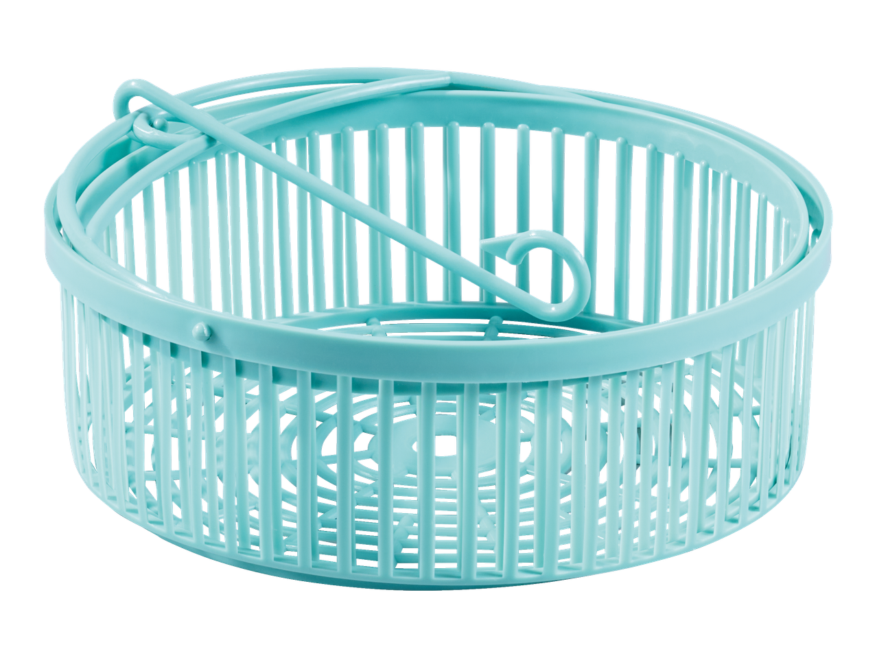 Cesto telescópico W5 turquesa para molas de roupa, com pega