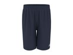 Dark blue athletic shorts with an elastic waistband and a small logo on the leg.