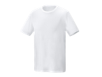 T-shirt blanc uni à manches courtes et col rond.