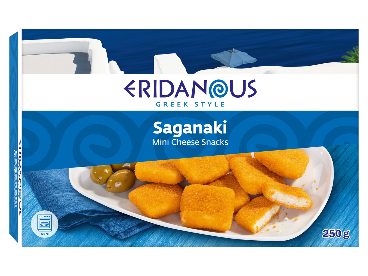 Eridanous Saganaki mini siera uzkodas, grieķu stilā