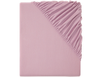 Light pink jersey fitted sheet.