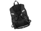 Mochila preta para crianças, vista de trás.