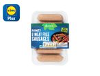 Lidl Plus: 6 Vemondo plant-based sausages, high in protein.