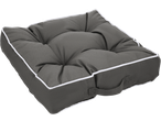Livarno Outdoor Seat Pad, dark grey with white piping and handle
