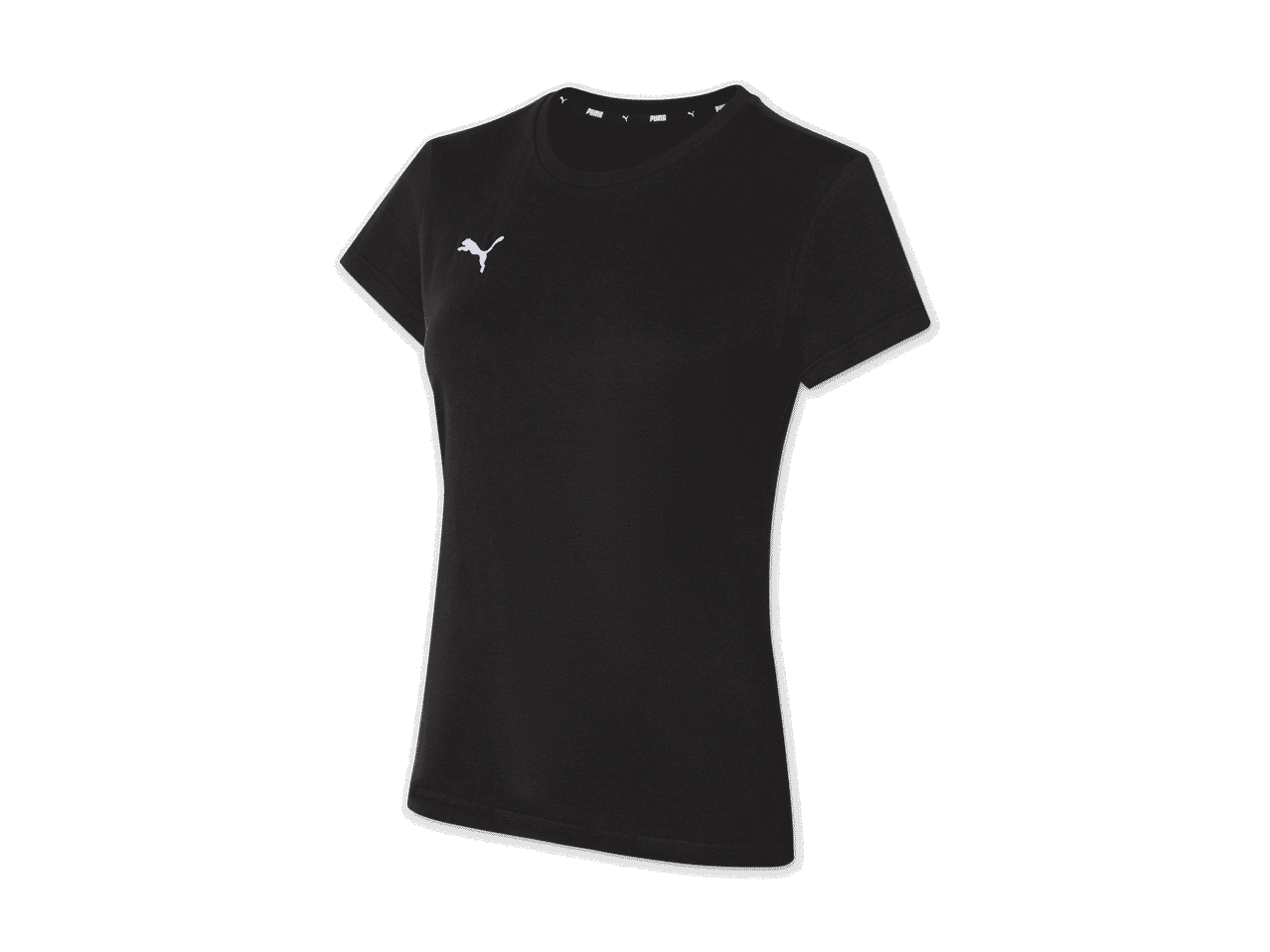 Schwarzes Puma Damen-T-Shirt mit kurzem Arm.