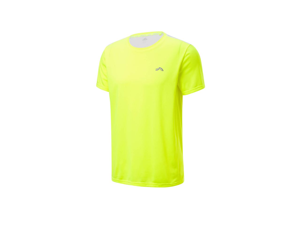 Maglietta sportiva gialla fluo da uomo con logo Crivit