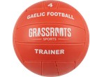 Orange Gaelic Football Trainer, size 4, with 'GRASSROOTS SPORTS' branding