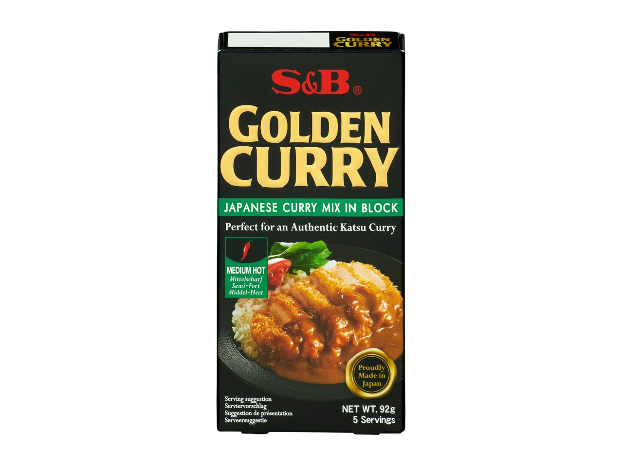 Japanese curry mix in block, medium hot, perfect for authentic katsu curry.