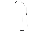 Luminária de chão LED preta ajustável.