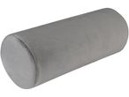 Cuscino cilindrico grigio per supporto alle ginocchia. 