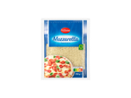 Pacote de 250g de queijo mozzarella Milbona, especial para pizza.