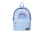 Disney Stitch backpack with floral design.