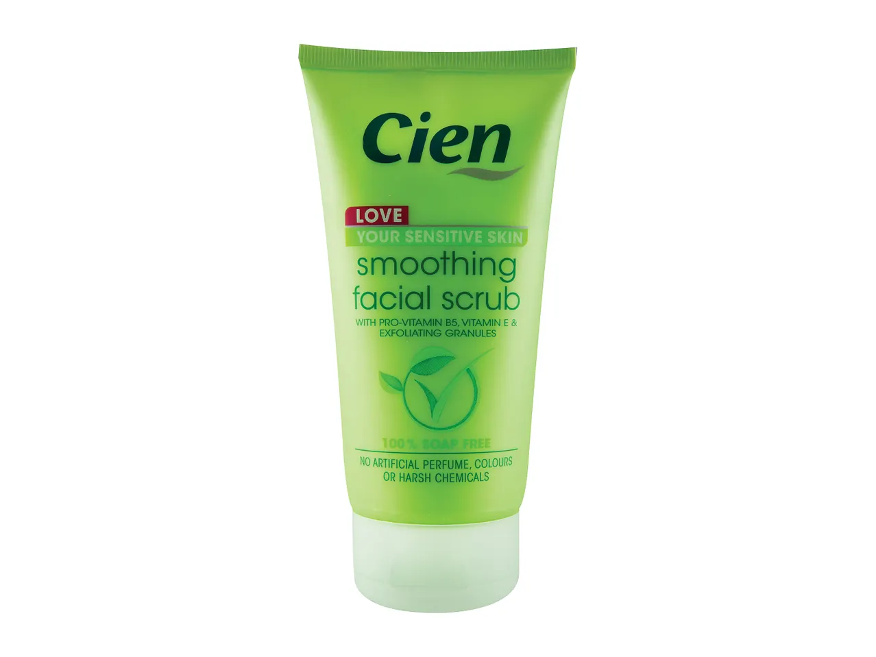 Cien facial scrub: gentle, soothing, soap-free.