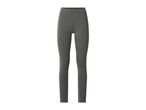 Dark grey full-length leggings with a smooth texture, isolated on a white background.