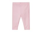 Pink baby leggings with an elastic waistband
