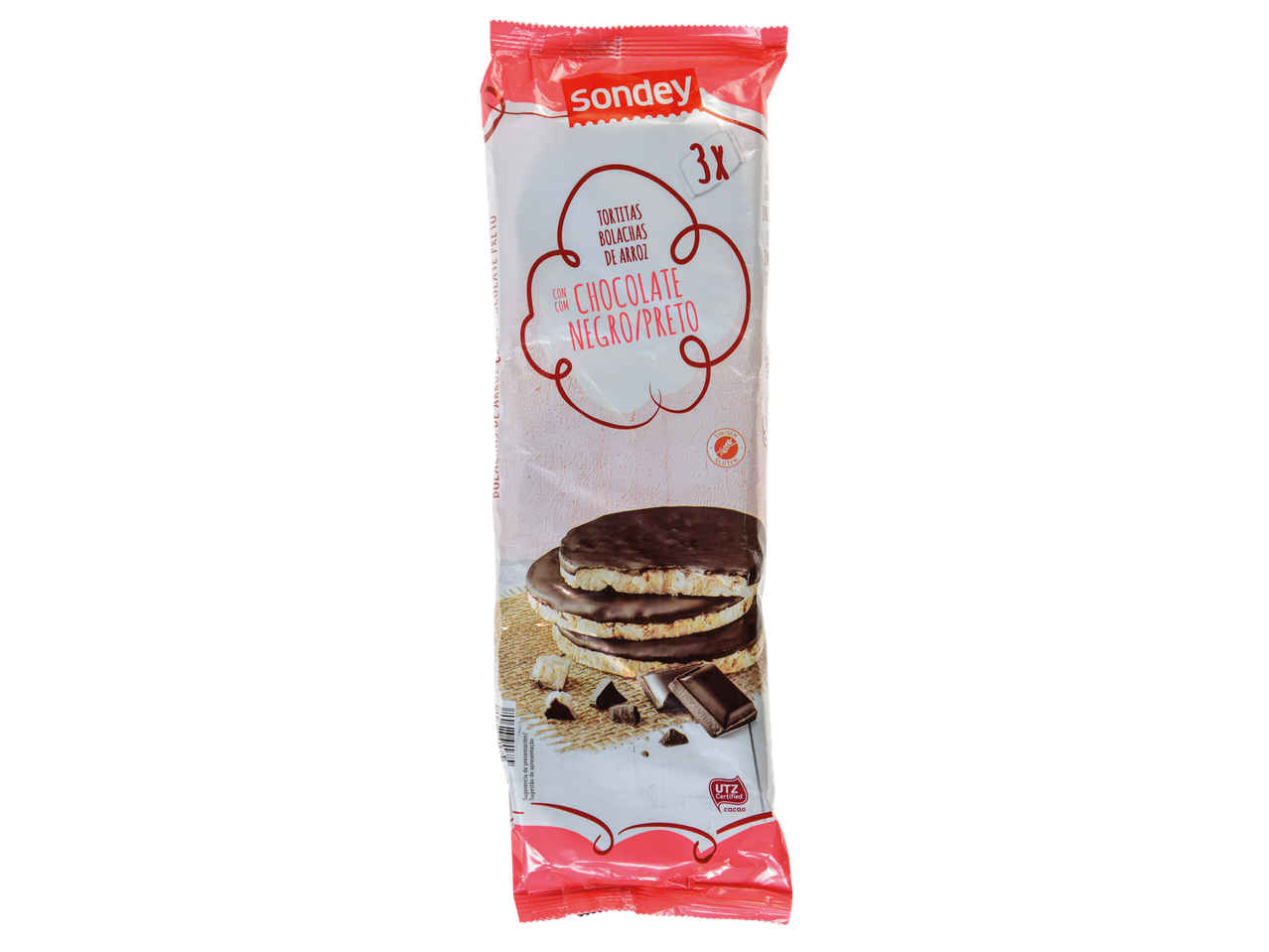Sondey bolinhos de arroz com chocolate.