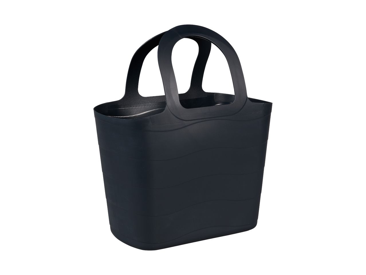 A black silicone tote bag.