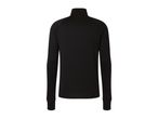 Black long-sleeve zip-neck top.