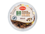 Milbona iogurte bio com banana e muesli de chocolate.