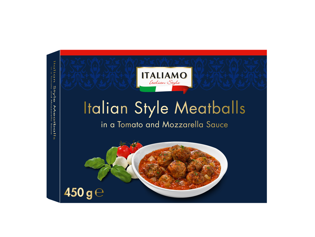 ITALIAMO Almôndegas estilo italiano em molho de tomate e mozzarella, 450g.