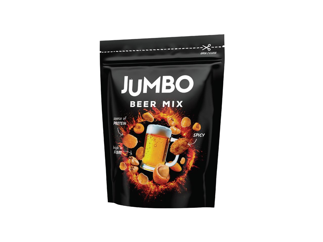 Jumbo Beer Mix: začinjena mešavina orašastih plodova i grickalica, idealna uz pivo.