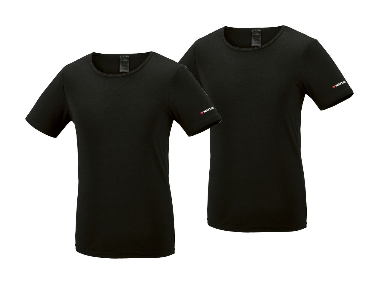 To sorte Parkside t-shirts med korte ærmer.