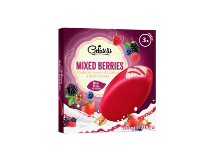 Vanille ijs met vruchtensorbet