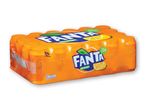 En kasse Fanta orange sodavand.