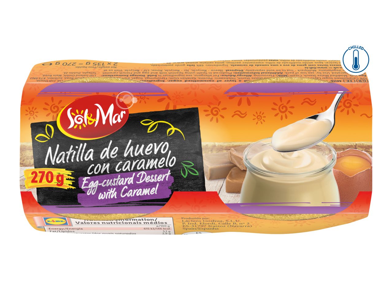 Egg custard dessert with caramel, chilled, 270g.