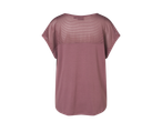 Camisola de treino CRIVIT feminina em rosa escuro com padrão de riscas transparentes nas costas