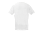 Tricou alb cu mâneci scurte, vedere din spate.