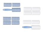 Zwei verschiedene Arten von Kleberollen, eine mit blauem Klebeband und eine mit weißem Klebeband.