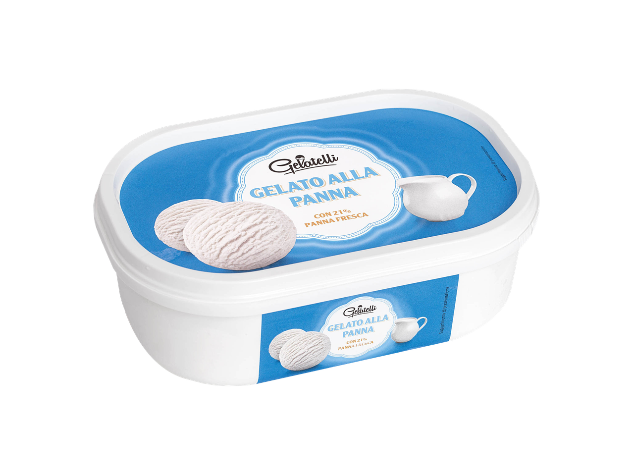 Vaschetta di crema al latte Vahiné con biscotti.