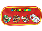 Red Super Mario stationery pouch with Luigi, Bowser, Mario, and Boo characters.
