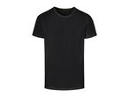 A black crew neck t-shirt.