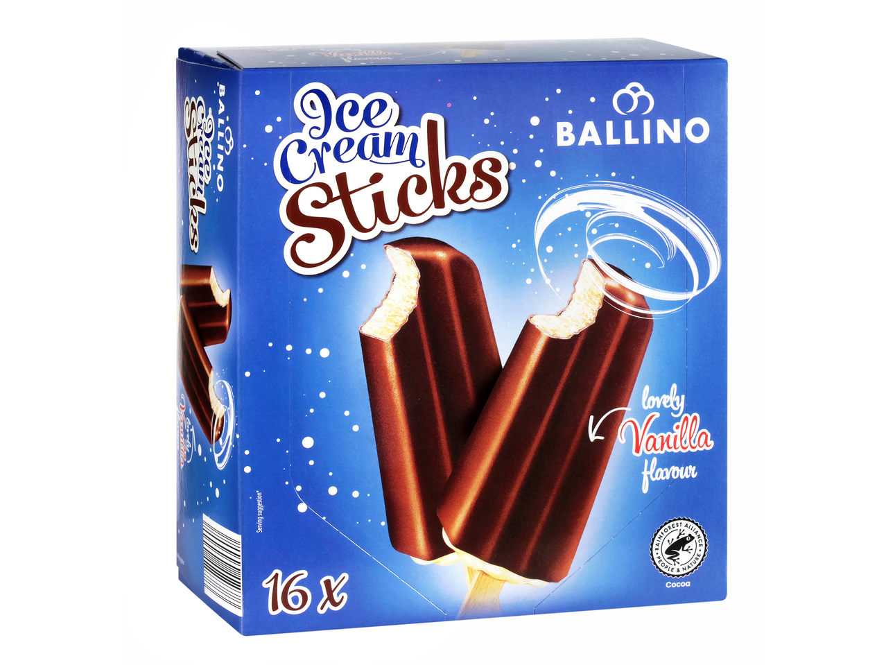 16 Ballino vaniljevih sladolednih palčk.