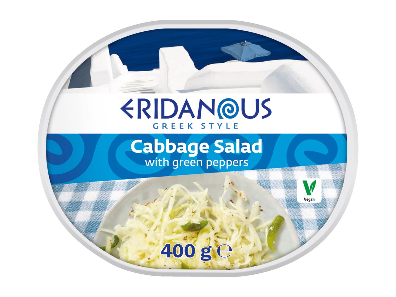 Eridanous Greek Style Cabbage Salad with green peppers