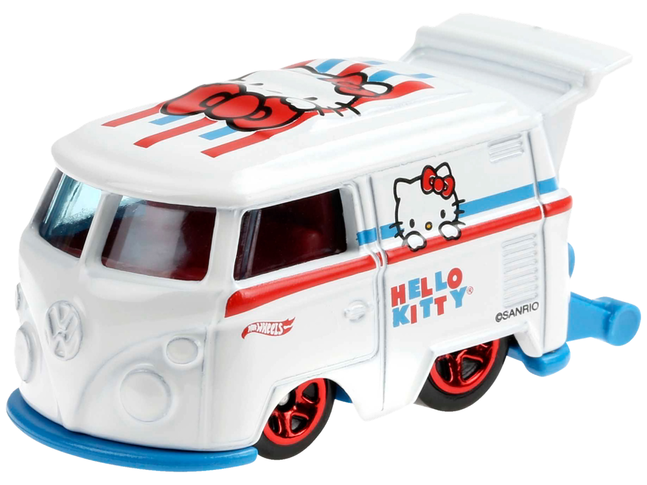 Бели Фолксваген комби са Hello Kitty од Hot Wheels.