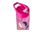 Pink My Little Pony water bottle with a straw and handle