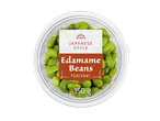 Edamame beans, Japanese style, teriyaki flavored, in a clear round container, 150g.