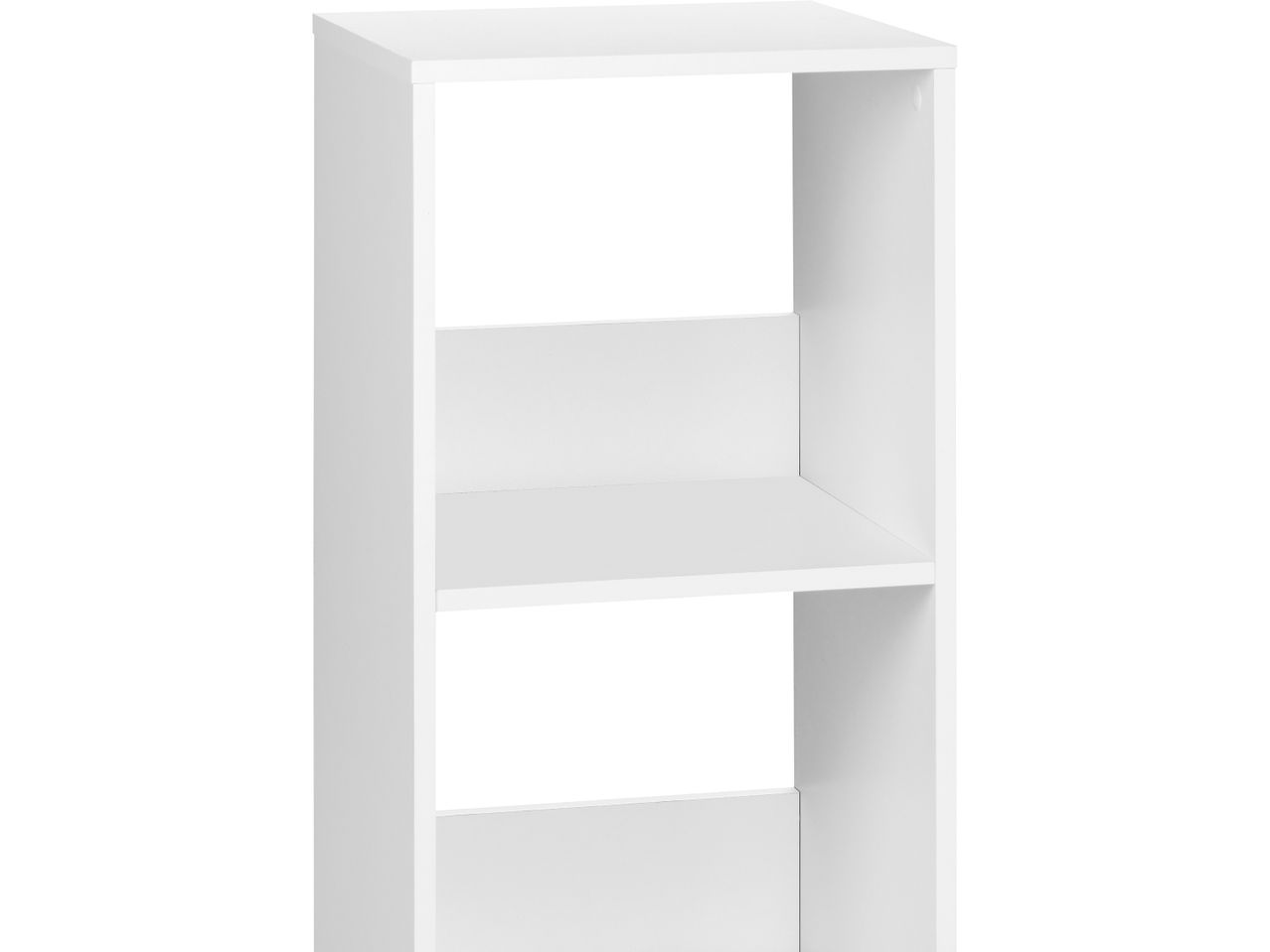 White Shelving Unit With 3 Compartmens.